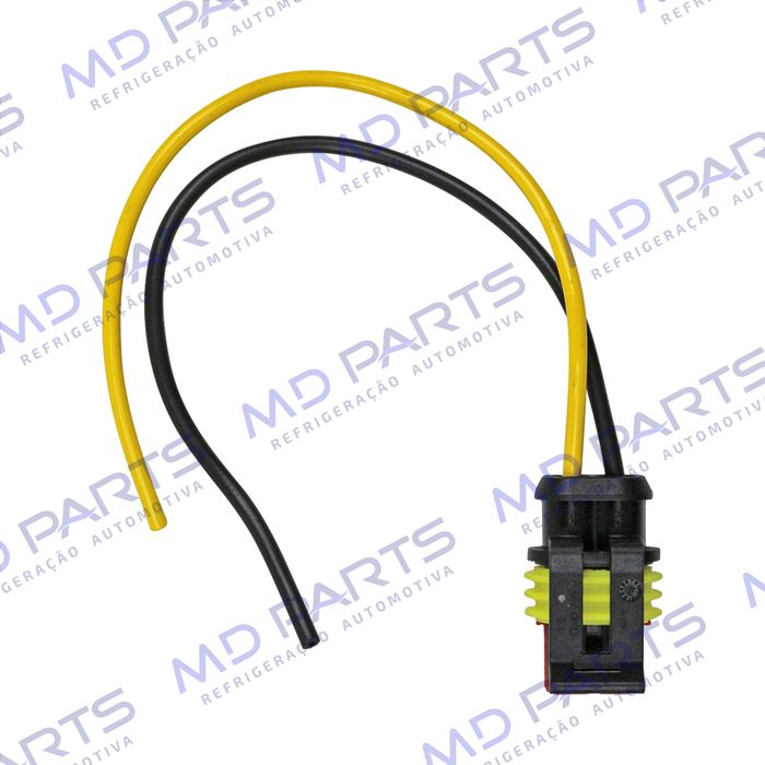 Chicote Conector 2 Vias Magnético Compressor CVC Denso/ Delphi/ Mahle Fiat Palio E.TorQ / Pressostato 2 Vias Chevrolet Silverado