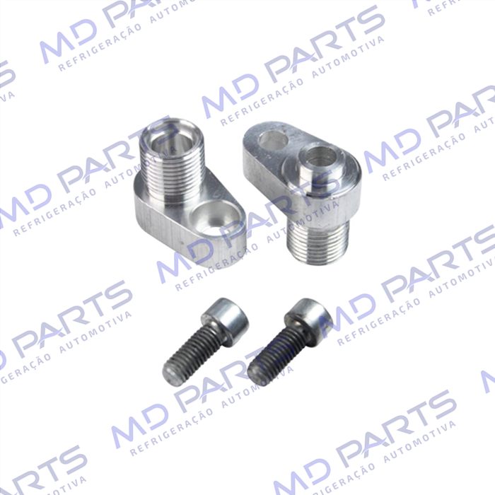 Conector Adaptador para Condensador 650.208 Ford F250/F350/F4000 Saida 8mm Alumínio - Pacote Com 2 Pçs