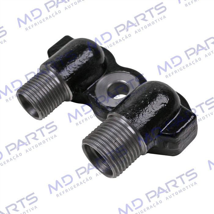 Conector de Descarga e Sucção da Tampa Traseira Compressor Seltec / Sanden - Aço