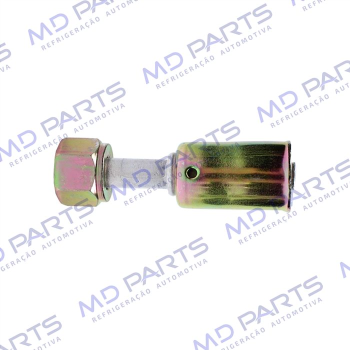 Conexão O'ring Reta Fêmea 06mm Aluminio c/ Clip