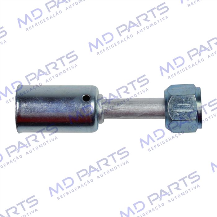 Conexão Flare Reta Fêmea 06mm Aluminio c/ Clip