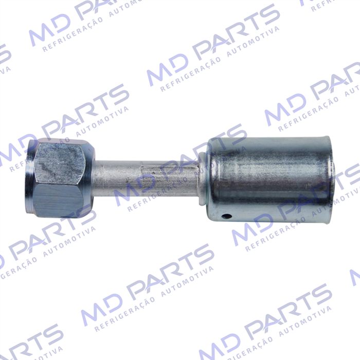Conexão Flare Reta fêmea 08mm Aluminio c/ clip
