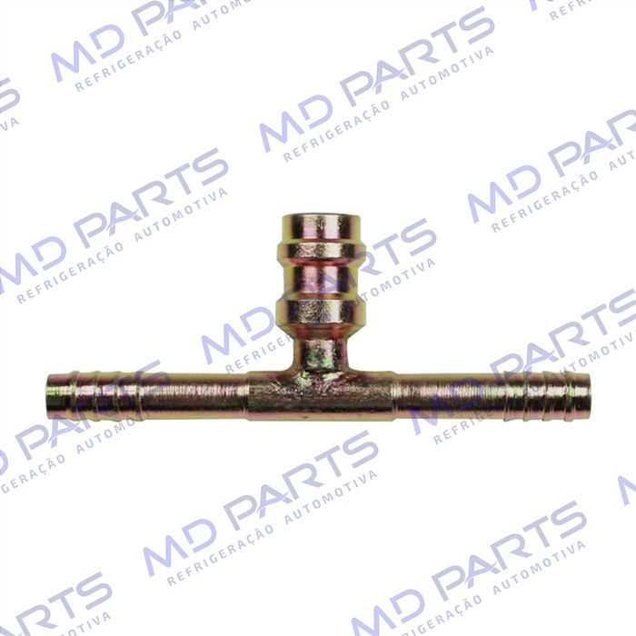 Emenda 06mm Aço c/ Válvula de Serviço R134a s/ Clip
