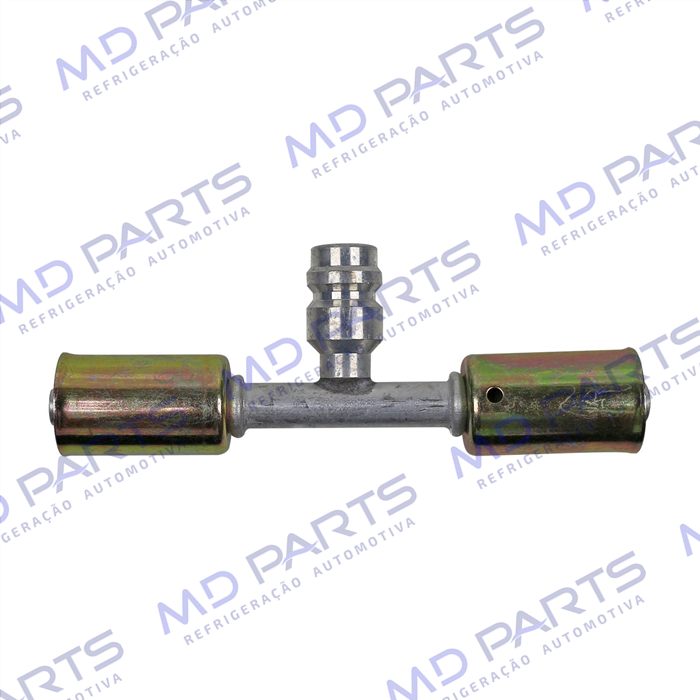Emenda 06mm Aluminio c/ Válvula de Serviço R134 c/ Clip
