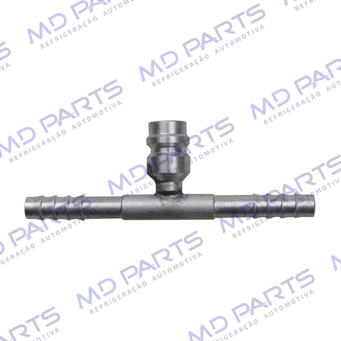 Emenda 06mm Aluminio c/ Válvula de Serviço R134a s/Clip