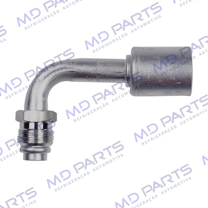 Conexão O'ring 90º Macho 10mm Aluminio Giratoria c/Clip