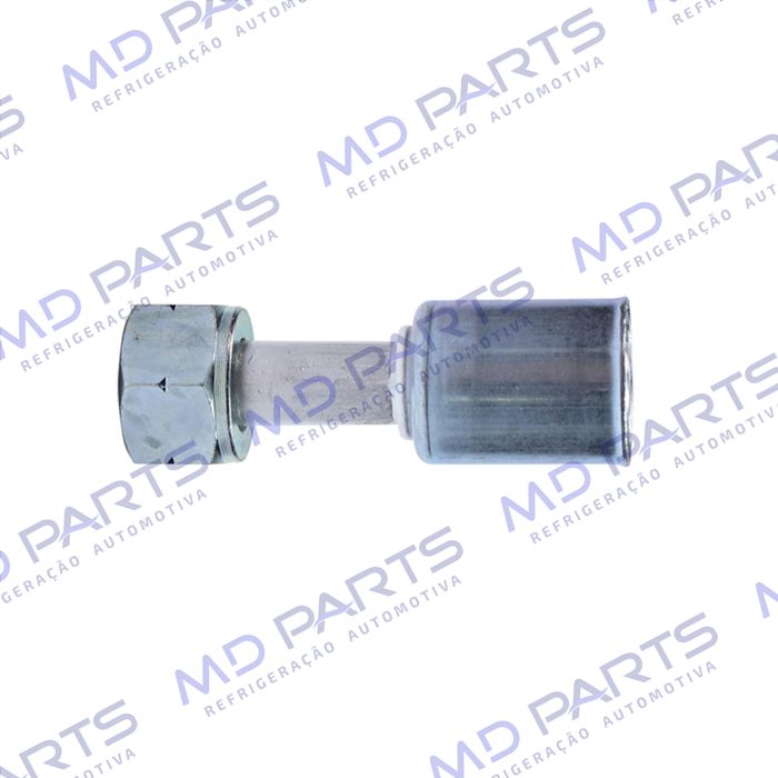 Conexão Radial Reta Fêmea 10mm Aluminio c/Clip R134a