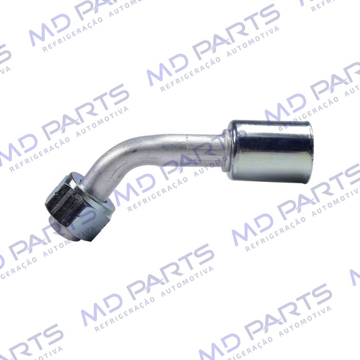 Conexão Radial 45º Fêmea 10mm Aluminio c/ Clip R134a