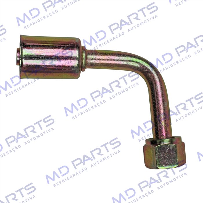 Conexão 90º Aço 08mm da Mangueira Compressor ao Evaporador Volkswagen Santana R134a