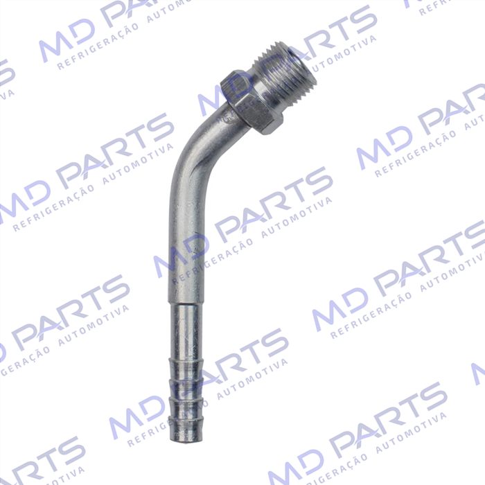 Conexão O´ring 45º Macho 06mm Aluminio Fixo s/ Clip