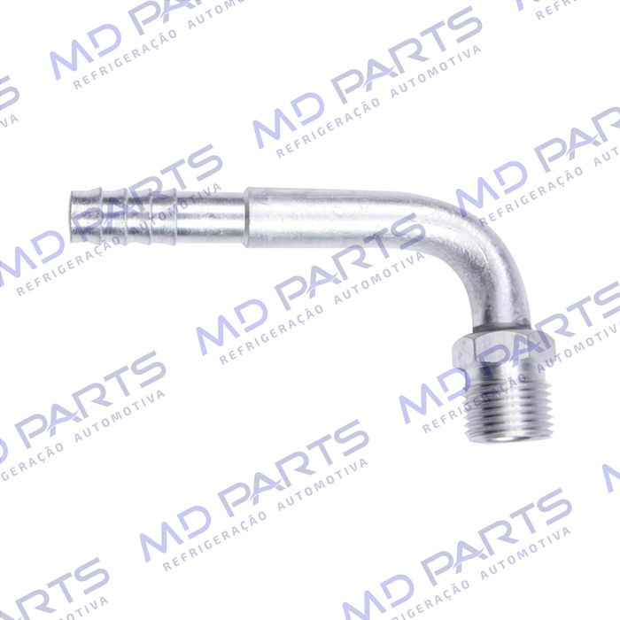 Conexão O´ring 90º Macho 08mm Aluminio Fixo s/ Clip