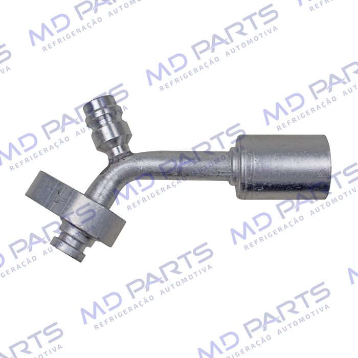Conexão Block Fitting 45º 08mm Alumínio C/Engate R134a Compressor / Condensador