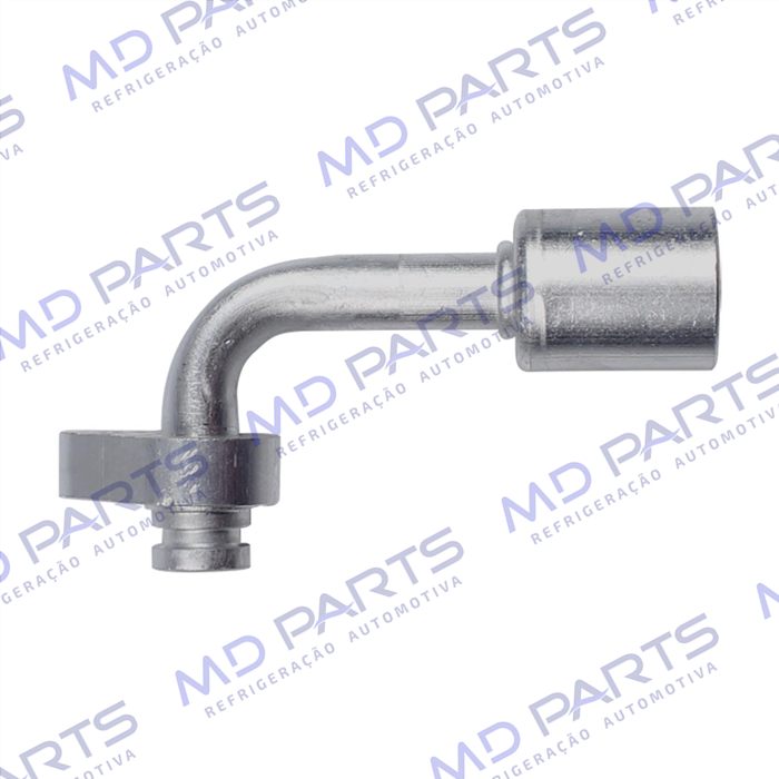 Conexão Block Fitting Radial 90º 10mm Aluminio s/ Engate do Compressor