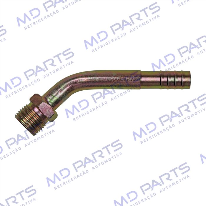 Conexão O´ring 45º Macho 10mm Aço Fixo s/ Clip