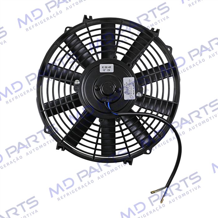 Eletroventilador Universal 10 Polegadas Pás Reta - 12 Volts - Embalagem c/ 10 Pçs