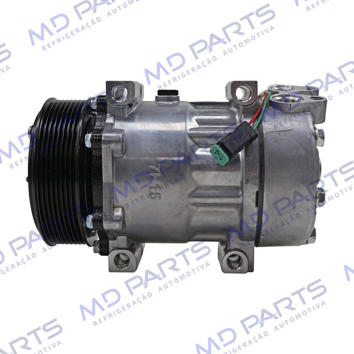 Compressor Modelo AA7H15AA 8290 Caminhão Scania Tração 8x4 2008 Até 2011 Série 5 PGR - 24 Volts Polia 8pk 120mm OEM: 1888033/ 1853081
