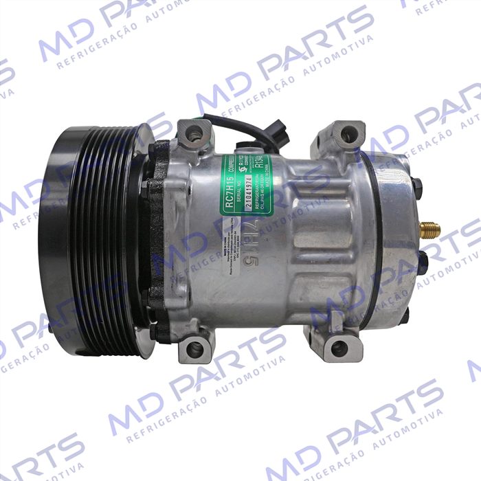 Compressor AA7H15AA Máquina Caterpillar 994/ 793D/ 16M - 24 Volts Polia 8pk 153mm Saída p/Pressostato - OEM: 183-5106/ 501-1179