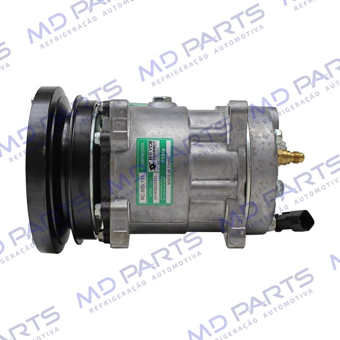 Compressor AA7H15AA Máquina Case/ Caterpillar D10R/ D10T/ D6T/ D6R/ 938G Saída p/Pressostato - 24 Volts Polia Canal 1A 150mm OEM: 106-5122/ 16E-1906/ 509-5883