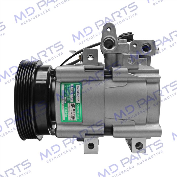 Compressor Modelo Halla Hyundai Santa Fé 2.0 8 Válvulas 2001 Até 2009 - 12 Volts Polia 6pk 118mm