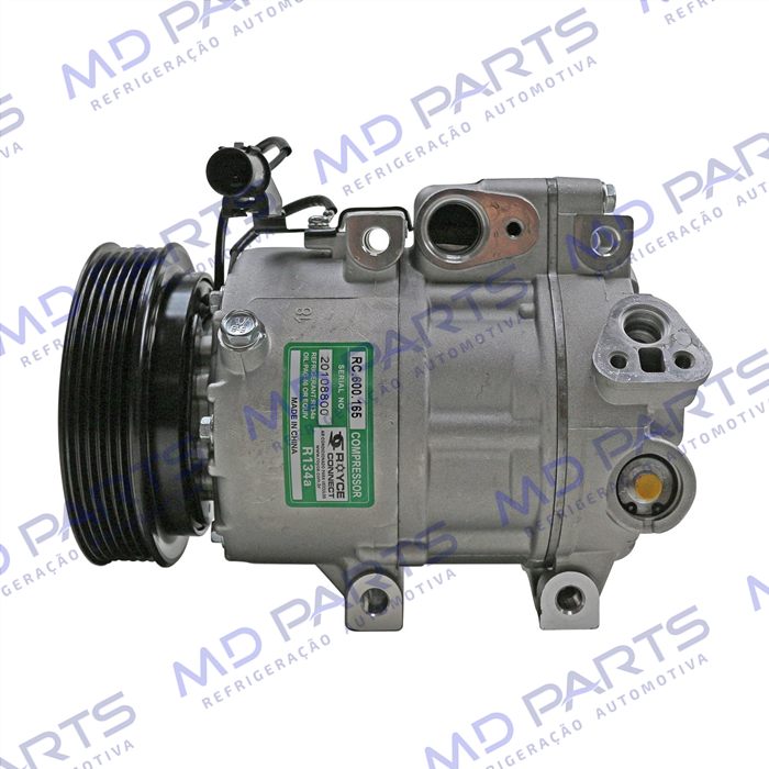 Compressor Modelo Halla Hyundai Vera Cruz 3.0 V6/ Santa Fé 2.7 12 Válvulas/ Azera/ Kia Sorento 2007 Até 2009 - 12 Volts Polia 6pk 124mm
