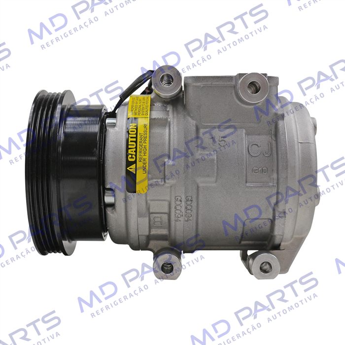 Compressor Modelo Denso 10PA15 Doowon Hyundai Tucson/ Kia Sportage/ New Sportage Gasolina e Diesel 2.0/2.7 8 Válvulas 2007> - 12 Volts Polia 4pk 123mm