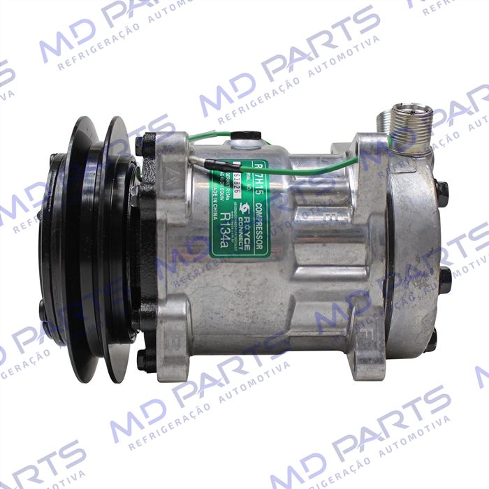 Compressor Modelo AA7H15AA 4745 Máquina Colheitadeira Case 7000, 7700 / Máquina Florestal John Deere 2154D - 24 Volts Polia 1B 146mm OEM: 00181083/ FF200866