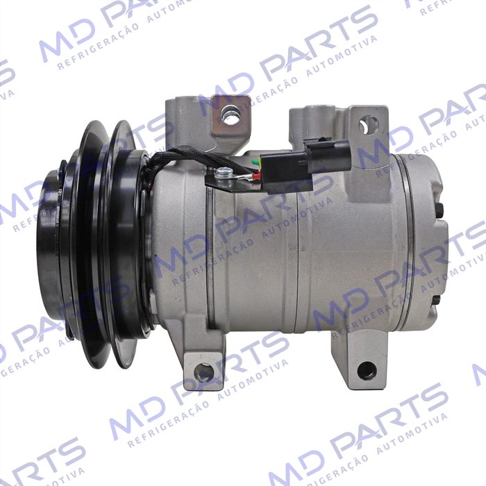 Compressor Modelo HHI Modine Máquina Escavadeira Chinesa/ Retroescavadeira Hyundai 140/ Motoniveladora Komatsu 555 - 24 Volts Polia 1A 135mm OEM: 11N690040