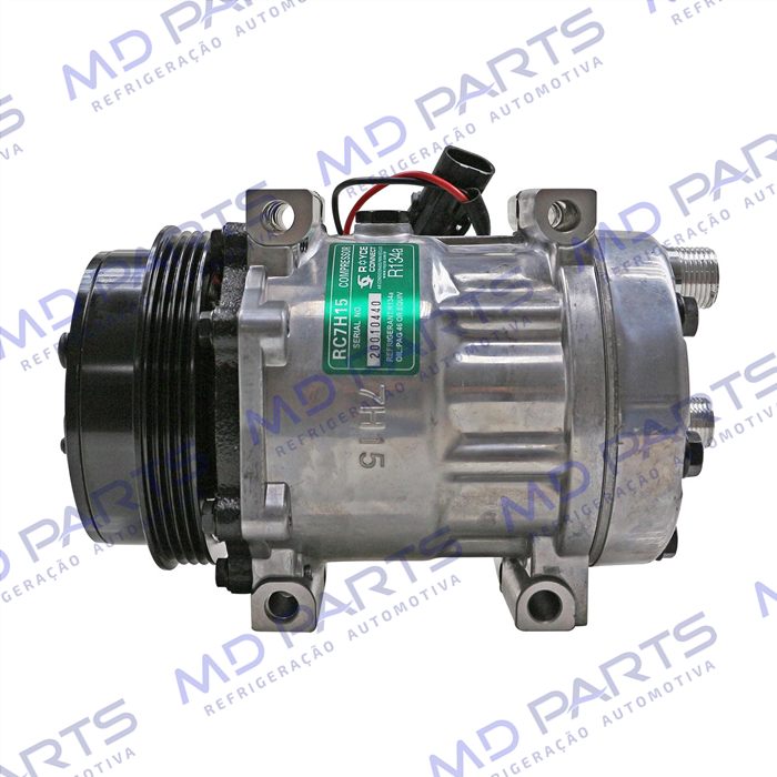 Compressor U8173 AA7H15AA Máquina Case 8800 Descarga e Sucção Saida Traseira O'ring - 12 Volts Polia 4pk 123mm OEM: 84448669