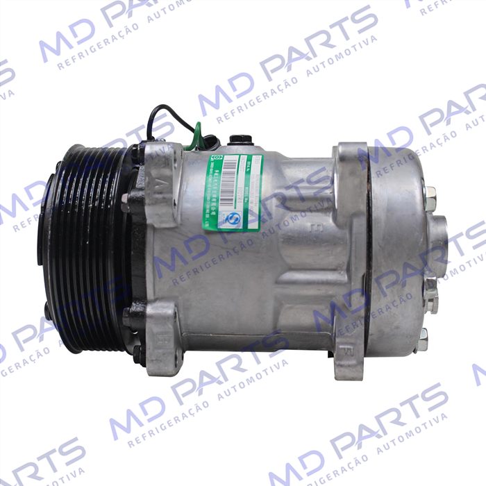 Compressor SANDEN Original AA7H15AA 4866 Modelo Flex Saida Traseira O´ring Horizontal Flex 8 Orelhas - 24 Volts Polia 8pk 119mm 200cc R134a