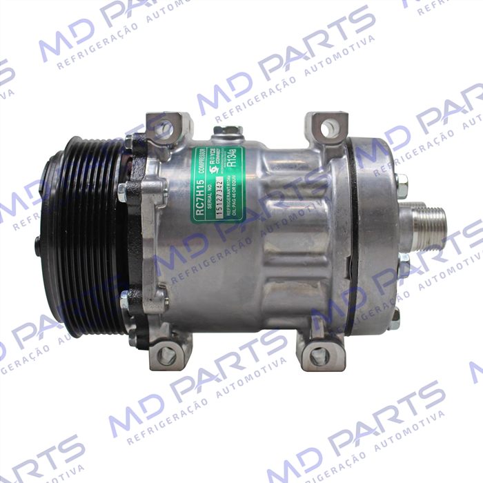 Compressor AB7H15AB 8144 Máquina Case 821/ W20E/ 621/ 721/ 821/ 921/Dynapac CA250/ New Holland W130/ W170/ W190/ W230/ Caminhão Tector 260E30 - 24 Volts Polia 8pk 119mm OEM: 8500795/ OEM: 4894306