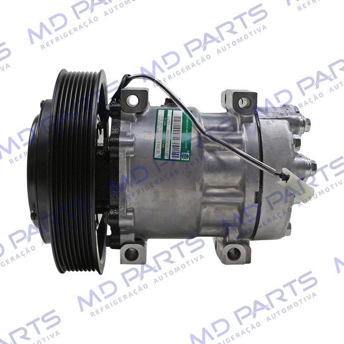 Compressor SANDEN AA7H15AA Original 4116U Caminhão Volvo FM/ FMX / FH 2008 Até 2019 - 24 Volts Polia 8pk 180mm OEM: 84094705/ 20587125/ 85000458