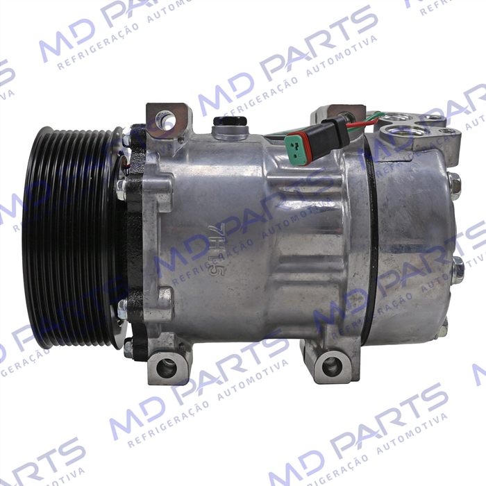 Compressor Modelo AA7H15AA 8275/ 8295 Caminhão Scania 2013> Série 5 PGR Magnético 2 Fios - 24 Volts Polia 10pk 120mm OEM: 1888032/ 1531196/ 0573125