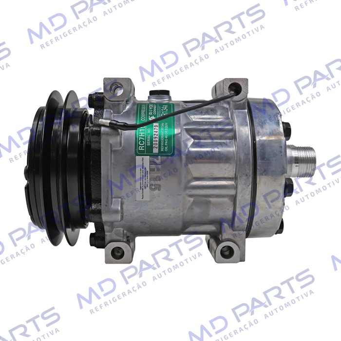 Compressor AA7H15AA U4275 Máquina Retroescavadeira Case 580N/ 580SN/ 590SN/ 580SN - 12 Volts Polia 1A 132mm OEM: 84159489