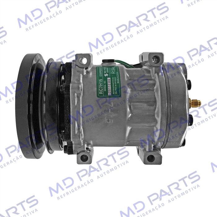 Compressor AA7H15AA Parafuso Passante Descarga e Sucção Traseira Máquina Case 865B/ D4E - 24 Volts Polia Canal 1A 138mm OEM: 84304794