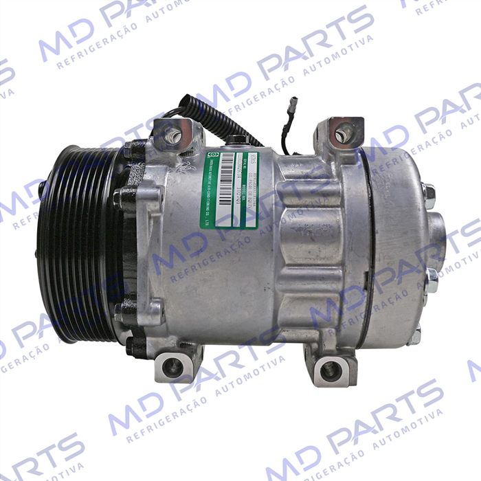 Compressor SANDEN AA7H15AA Original 4420 Modelo Flex Parafuso Passante Saida Traseira O´ring Horizontal Flex - 12 Volts Polia 8pk 122mm 200cc