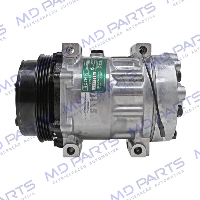 Compressor 7H15 Máquina Trator Case/ New Holland Modelo Farmall/ Puma 125 - 12 Volts Polia 4pk 119mm OEM: 87802912/ 87709785