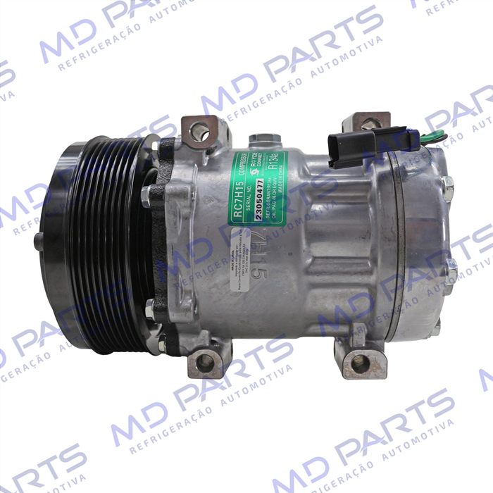 Compressor Modelo AA7H15AA 4095/4132 Pá Carregadeira/ Motoniveladora Caterpillar 777G/ 938K/ 854K Caminhão Fora de Estrada/ Escavadeira - 24 Volts Polia 8pk 133mm OEM: 320-1291 / 338-9100/ 532-7321