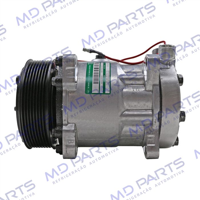 Compressor Sanden ORIGINAL 4711 7H15 Máquina New Holland 8 Orelhas - 12 Volts Polia 8pk 119mm R134a