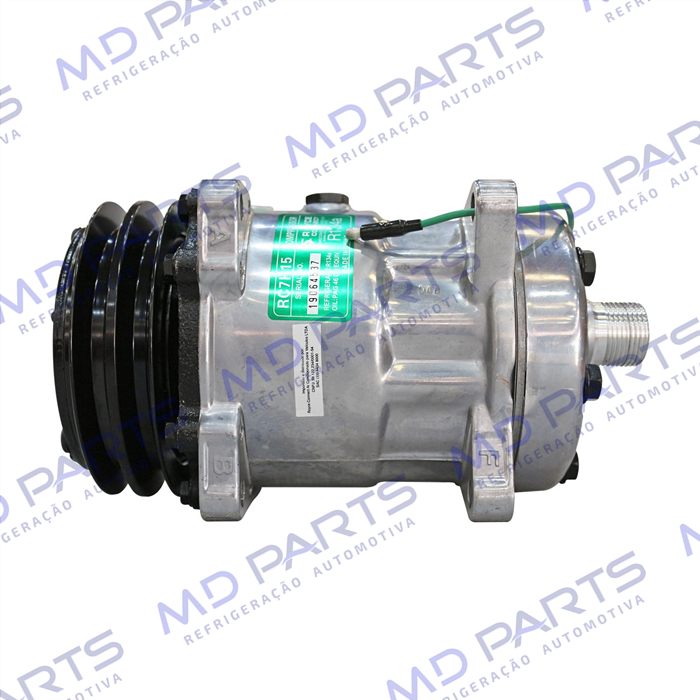 Compressor AA7H15AA 4744 Máquina Motoniveladora Patrol Case 845/ 865/ 865B/ 885 - 24 Volts Polia 2A 125mm OEM: 75327498