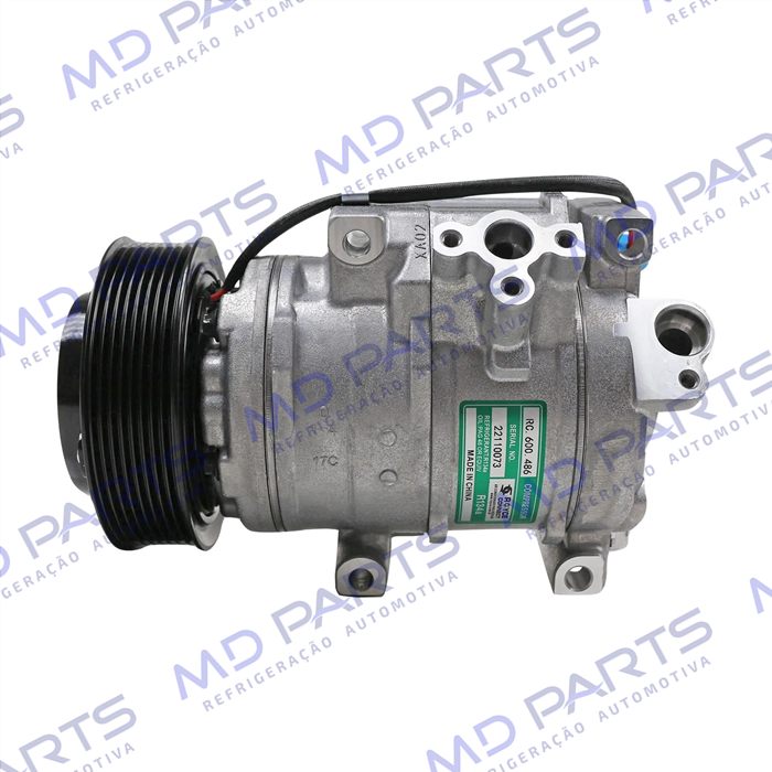 Compressor Modelo Denso 10SRE18C Máquina pá Carregadeira John Deere 624k/ 544k - 24 Volts Polia 8pk 126mm OEM: AT367640