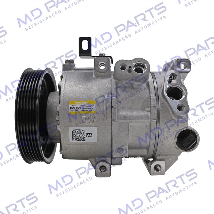 Compressor Original Hyundai Nova Tucson 2018> Mangueira 19MM / Creta 1.6 2017> - 12 Volts 6pk 125mm OEM: DWP300134460