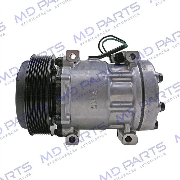 Compressor AB7H15AB 6096 Máquina Retroescavadeira Caterpillar 312F/ 313D2/ 316F L/ 318D2 - 24 Volts Polia 8pk 132mm OEM: 372-9493