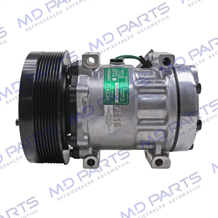 Compressor AA7H15AA Máquina Caterpillar 966K/ 966L/ 972L/ 986K/ 725C/ 14M-3/ 16M3/ D11T/ D6T XW/ D9T - 24 Volts Polia 8pk 153mm OEM: 324-9711