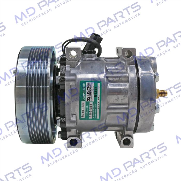 Compressor Modelo 7H13 Máquina Caterpillar Pá Carregadeira 910K/ 910M/ 914K/ 914M/ 918M/ 920K - 12 Volts Polia 8pk 153mm OEM: 464-2120