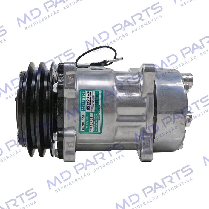 Compressor Modelo BB7H15BB Máquina New Holland R134a 8 Orelhas Descarga / Sucção Traseira O'ring - 12 Volts Polia 2A 132mm