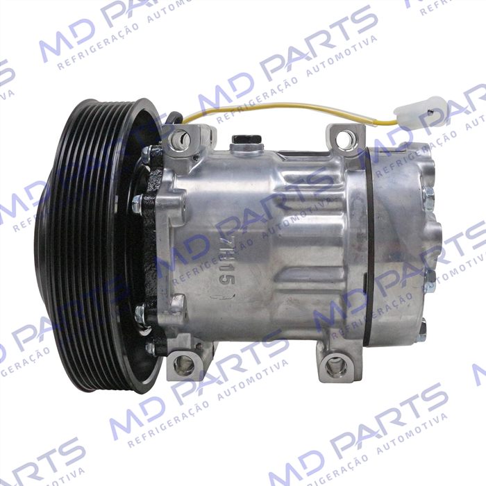 Compressor 7H15 4116U Caminhão Volvo FM/ FMX / FH 2008 Até 2019 - 24 Volts Polia 8pk 180 MM OEM: 20587125/ 85000458/ 84094705/ 85000458