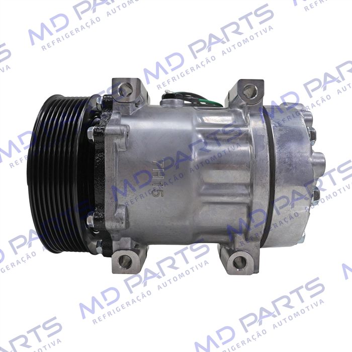 Compressor Modelo 7H15 8044/ 8242/ 8112/ 6028/ 8176 Caminhão Volvo NH 1999 Até 2006/ FH/ FM 1998 Até 2007/ Caminhão VM 2008 Até 2022/ Máquina Volvo - 24 Volts Polia 8pk 132mm OEM: 11412631