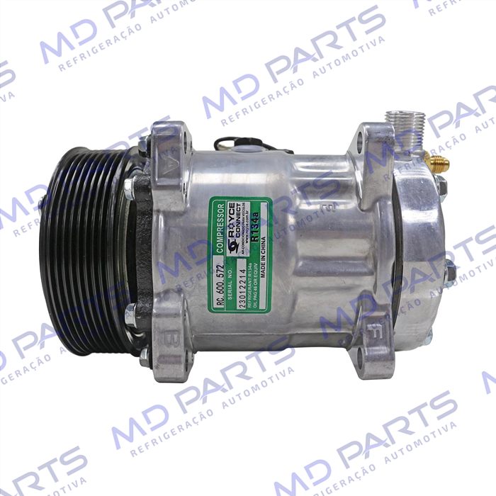 Compressor Modelo 7H15 Máquina New Holland 8 Orelhas - 12 Volts Polia 8pk 119mm R134a