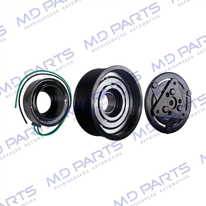 Conjunto de Embreagem do Compressor 6095 AA7H15AA Máquina Escavadeira Caterpillar 320 D2L 2012> - 24 Volts Polia 12pk 128mm