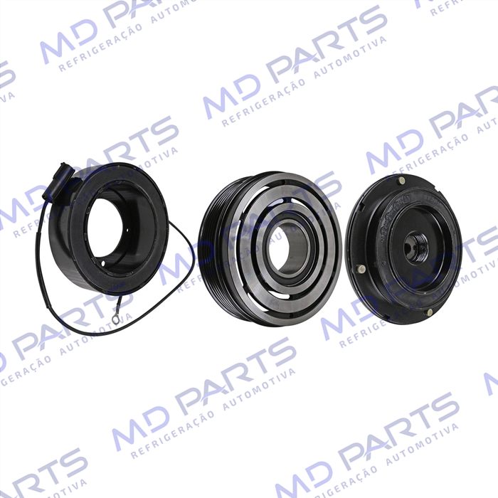 Conjunto de Embreagem do Compressor Denso 6P148/ 10P15 - 12 Volts Polia 6pk 124mm